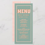 Menú Boda de tipografía gruesa verde rosa negrita<br><div class="desc">Menú Boda de tipografía gruesa verde rosa negrita gruesa</div>