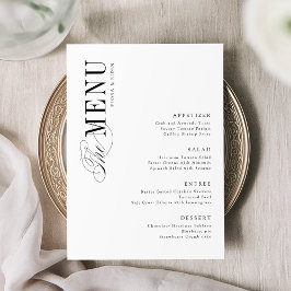 Menú Boda de Tipografía Simple y Elegante y Atemporal