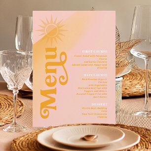 Menú Boda de Tipografía Sunshine Pink/Marigold ID1048