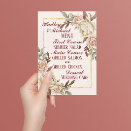 Menú Boda de tonos de agua