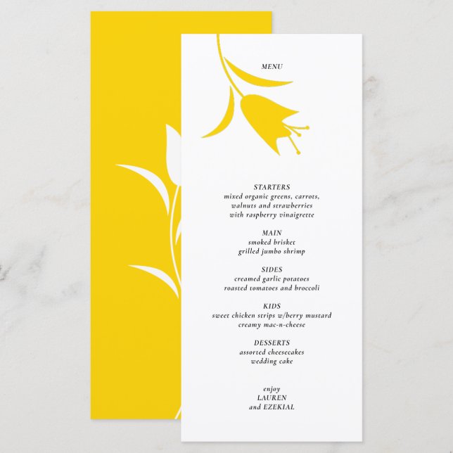 MENÚ BODA DE TULIP AMARILLO MOD (Anverso / Reverso)