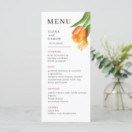 Menú Boda de Tulipán Naranja y Crema