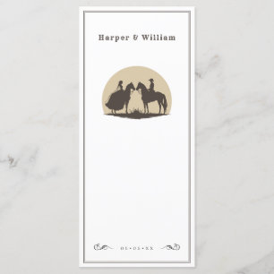 Menú boda de vaqueros salvajes del oeste