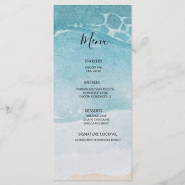 Menú Boda de verano azul en la playa