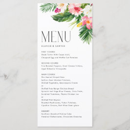 Menú Boda de verano de flores tropicales y vegetación