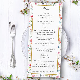 Menú Boda de verano de la primavera de las flores silve