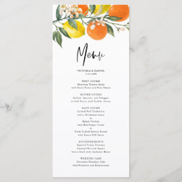 Menú Boda de verano de lémulos botánicos y Naranjas