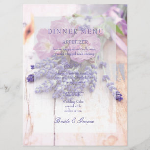 Menú Boda de verano de Rosa salvaje y lavanda