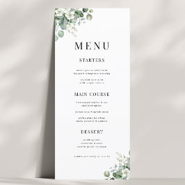 Menú Boda de verano floral de eucalipto blanco