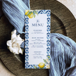 Menú Boda de verano mediterráneo limón