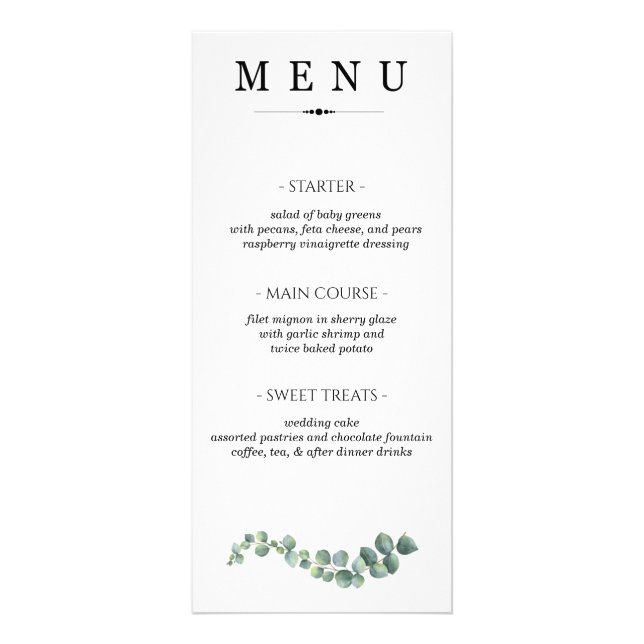 Menú Boda de verde (Frente)