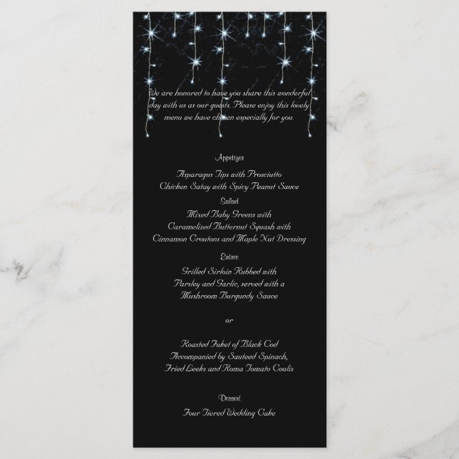 Menú Boda de viñedos de medianoche (Anverso)
