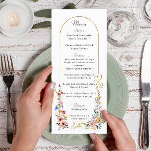 Menú Boda del Arco de Verano de Flor Silvestre de Agua