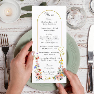 Menú Boda del Arco de Verano de Flor Silvestre de Agua