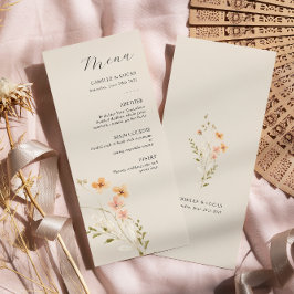 Menú Boda del Boho de Flor Silvestre