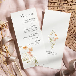 Menú Boda del Boho de Flor Silvestre