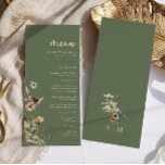 Menú Boda del Boho Verde<br><div class="desc">Menú Boda del Boho Verde. Este elegante y elegante menú de bodas cuenta con hermosas flores de acuarela pintadas a mano dispuestas como un bonito ramo perfecto para bodas de primavera,  verano o otoño. Encontrar elementos coincidentes en la colección de Bodas Sage Green Boho Wildflower.</div>