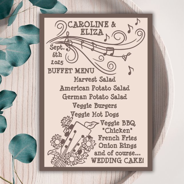 Menú boda del Canyon Rock Boho de los años 70 (Subido por el creador)