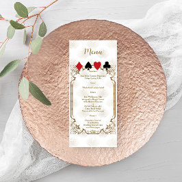 Menú Boda del Casino Glam Gold White Art Deco