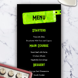 Menú Boda del Festival de Bodas de rock y rollo