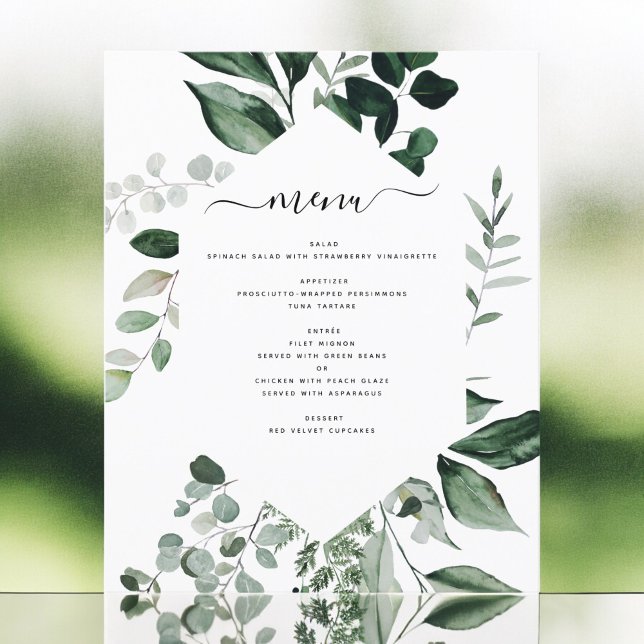 Menú Boda del follaje de vegetación botánica de pr (Subido por el creador)