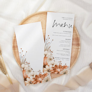 Menú Boda del follaje otoñal moderno otoño florals otoñ