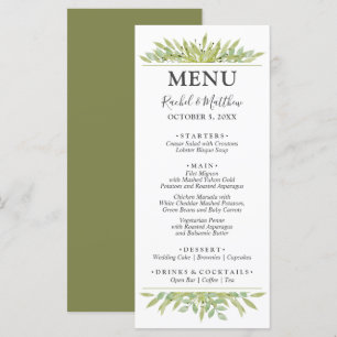 Menú Boda del follaje verde
