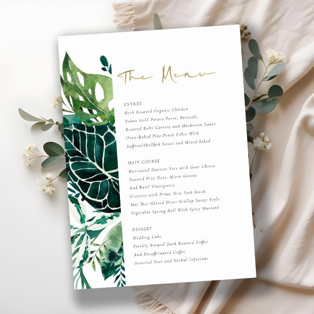 Menú Boda del follaje verde de la Monstera Tropica (Subido por el creador)