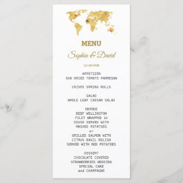 Menú Boda del Mapa Mundial de Viajes Elegantes
