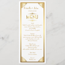 Boda del menú, reunión del menú, gran Gatsby,