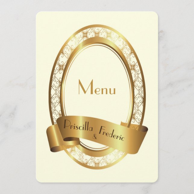 Menú boda del menú, reunión del menú, gran gatsby; (Anverso)
