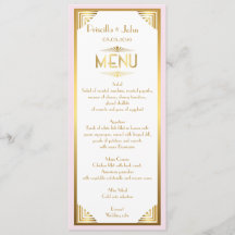 Boda del menú, reunión del menú, gran Gatsby, blan