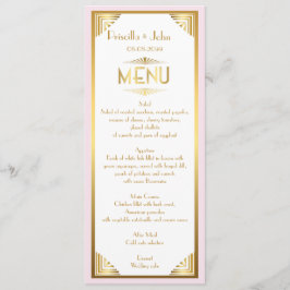 Menú Boda del menú, reunión del menú, gran Gatsby, blan