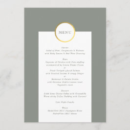 Menú Boda del Monograma Verde y Círculo de Relieve meta