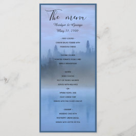 Menú boda del paisaje forestal azul polvoriento