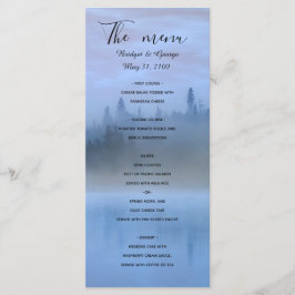 Menú boda del paisaje forestal azul polvoriento