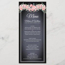 Menú Boda del tablero de ajedrez negro