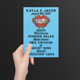 Menú Boda del tatuaje de las manos en el matrimonio