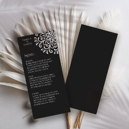 Menú Boda delicioso blanco y negro