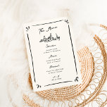 Menú Boda dibujado a mano por capricho<br><div class="desc">Este adorable diseño presenta elementos dibujados a mano y un texto llamativo en negrita.</div>