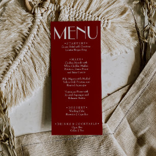 Menú Boda divertida y moderna con estilo retro de Borgo