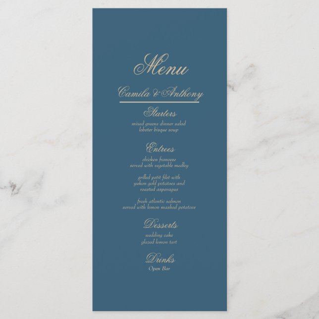 Menú Boda Dorada Marina (Anverso)