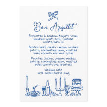 Menú Boda editable dibujado por mano de WONDERLAND