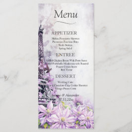 Menú Boda Eiffel Tower Lavender Romance