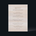 Menú Boda elegante acuarela neutral moderna<br><div class="desc">Menú de boda moderno con tu menú de cena sobre un fondo abstracto de acuarela.</div>