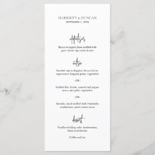 Menú Boda elegante atemporal en blanco y negro