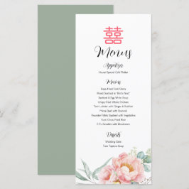 Menú Boda elegante chino de doble felicidad