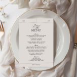 Menú Boda elegante clásico de etiquetas de color gris c<br><div class="desc">Este menú de bonita decoración aporta un toque de encanto a la recepción de bodas. El diseño clásico de la etiqueta, con sus detalles intrincados y su elegante tipografía, le da un toque de elegancia a la cocina. Personalice el menú con su selección de platos, creando no sólo una guía...</div>