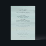 Menú Boda elegante con acuarela verde moderna<br><div class="desc">Menú de boda moderno con tu menú de cena sobre un fondo abstracto de acuarela.</div>