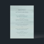 Menú Boda elegante con acuarela verde moderna<br><div class="desc">Menú de boda moderno con tu menú de cena sobre un fondo abstracto de acuarela.</div>